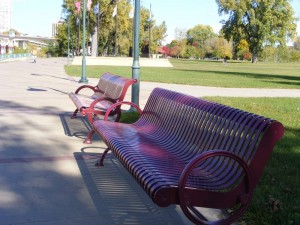 park bench, empty park bench
