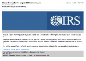 IRS email scam