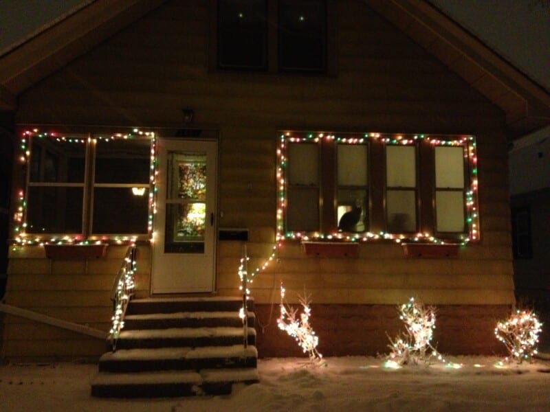 snow in April in Minnesota, Christmas lights in April, Minnesnowta
