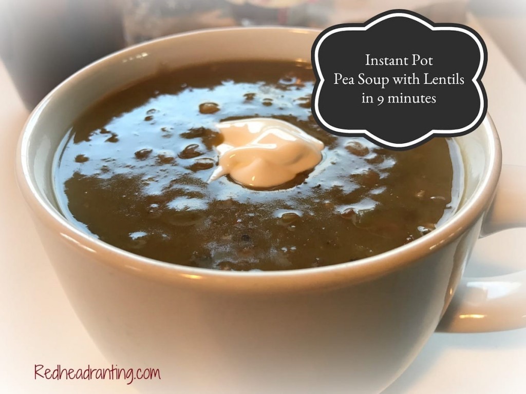 Instant Pot Pea Soup with Lentils in 9 minutes