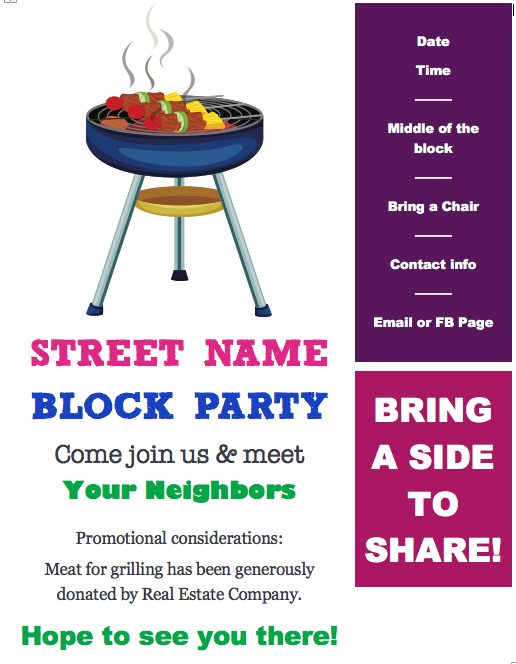 Free Block Party Flyer Template Redhead Ranting