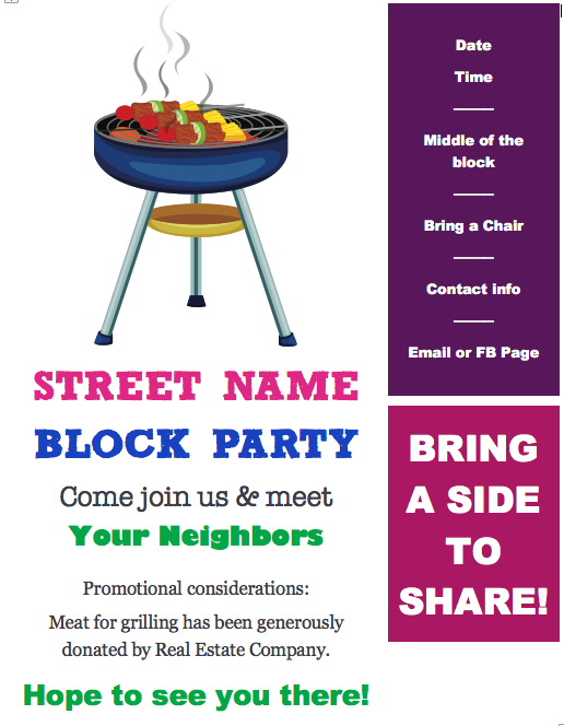 block party flyers